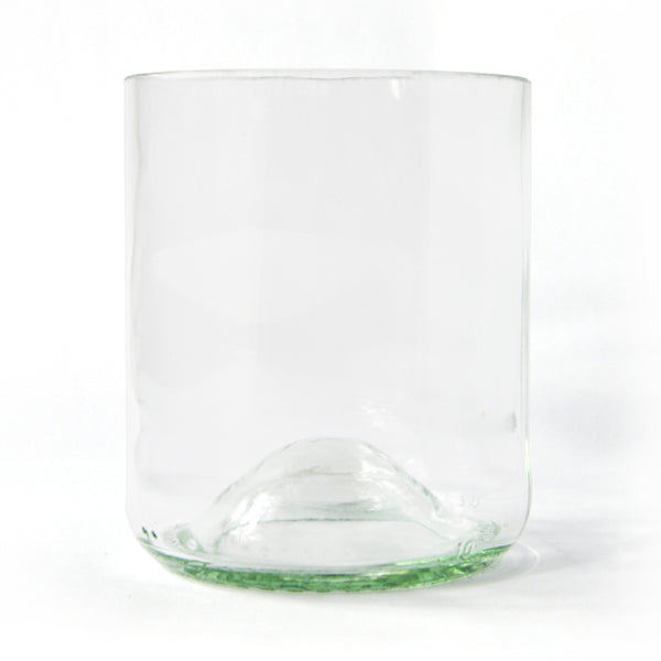 Glas aus glücklich ausgetrunken Weinflaschen | Handgefertigt in der Schweiz | Weiss