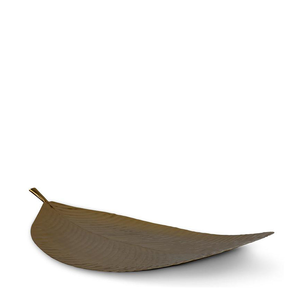ALOHA Schale in Blattform | Goldfarben | 6 x 40 x 68 cm