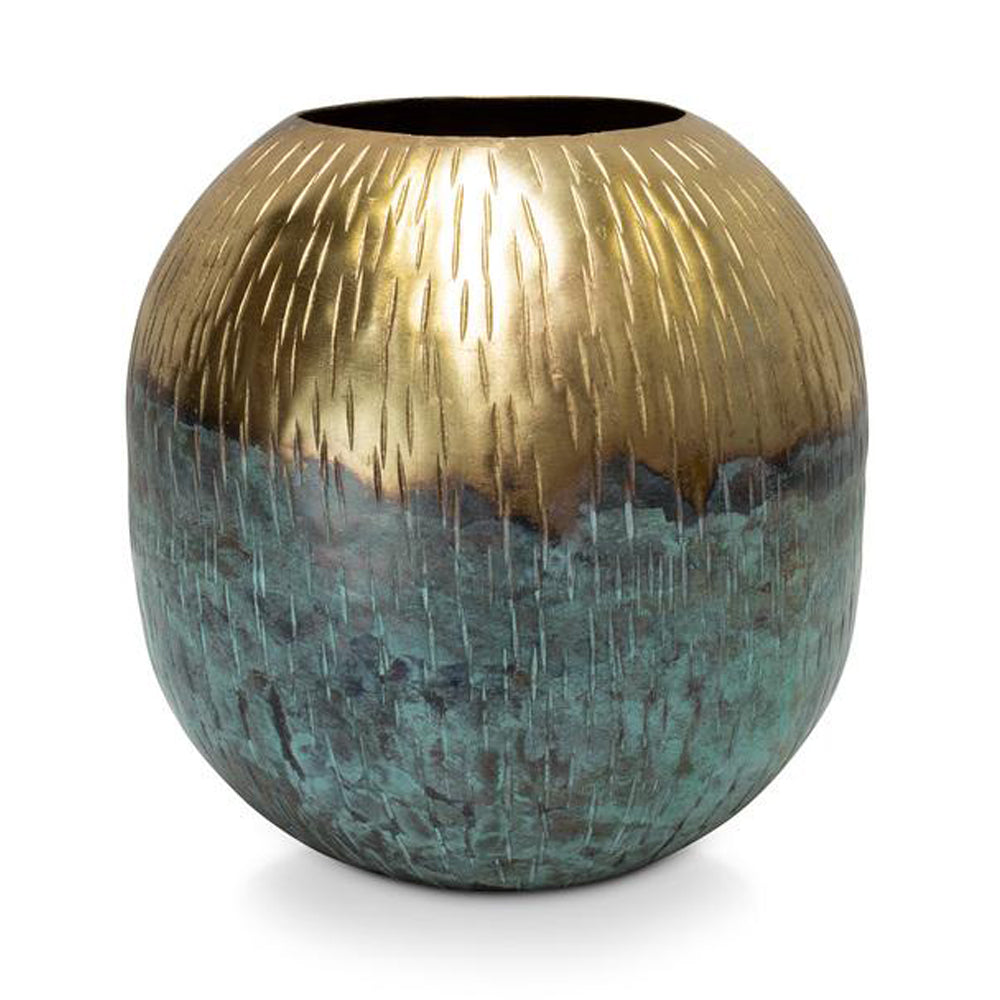 BRASS Vase rund, Messing, Ø 24 x 24 cm, handgemacht