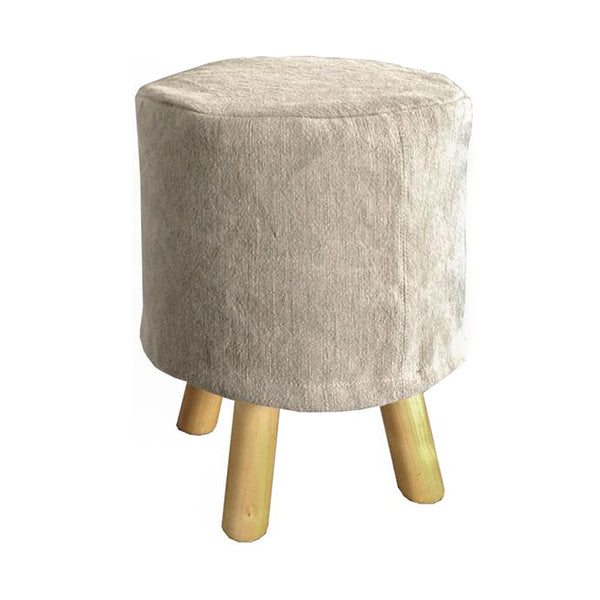 CHALET Stuhl mit Holzbeinen, beige, Stoff, Ø 80 x 45 cm