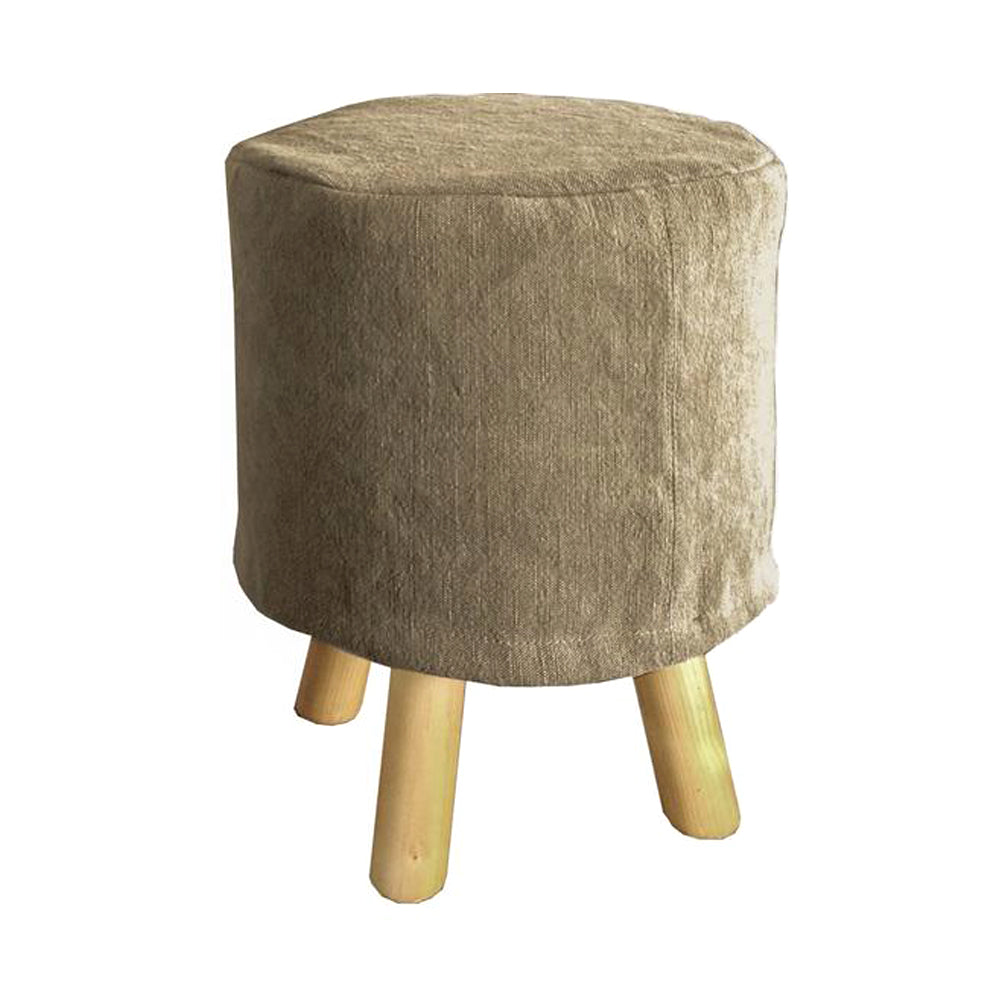 CHALET Stuhl mit Holzbeinen, sandbraun, Jute-Stoff, Ø 80 x 45 cm