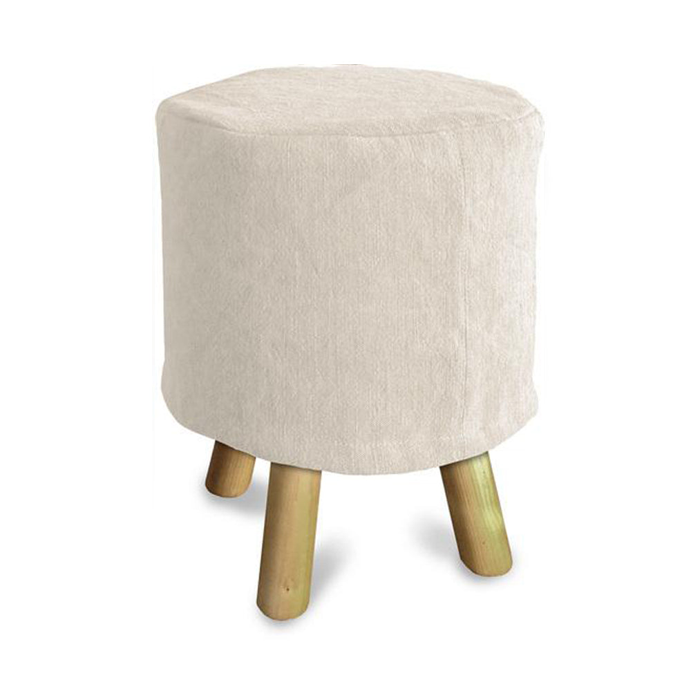 CHALET Stuhl mit Holzbeinen, beige, Stoff, Ø 80 x 45 cm