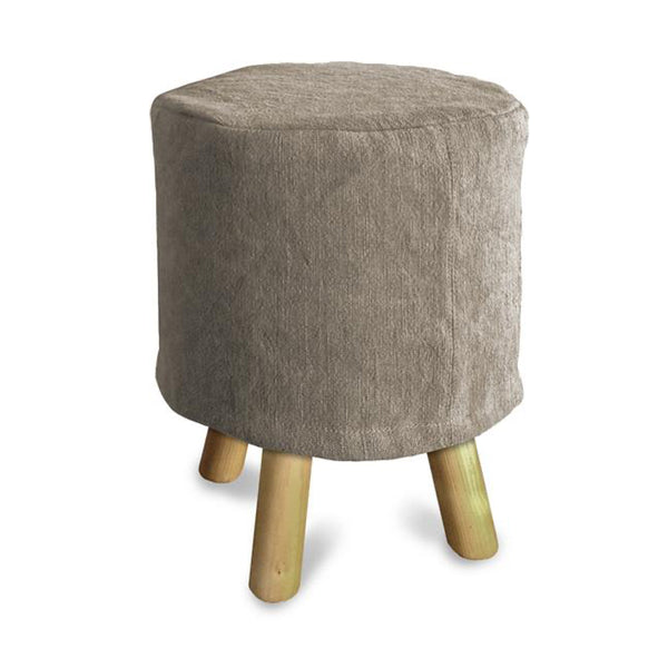 CHALET Stuhl mit Holzbeinen, sandbraun, Jute-Stoff, Ø 80 x 45 cm