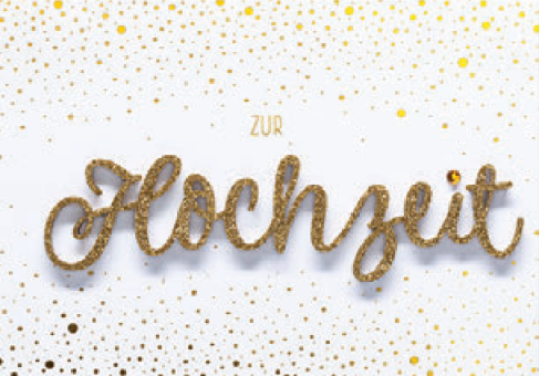 Grusskarten | Perleberg | Lettering Design Collection | Text Hochzeit | Glitter Gold