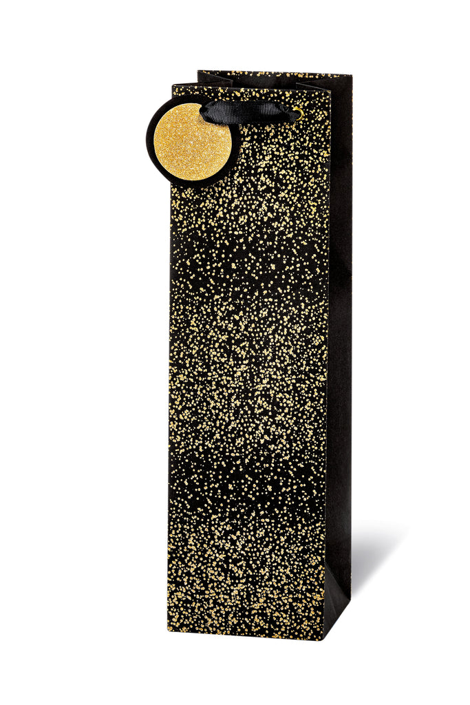 Geschenktaschen | Flaschen Format | 36 x 10.5 x 10 cm | Glitter Gold | Collection Sparkling Glitter